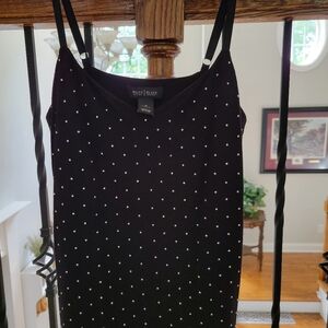 WHBM black With silver small stud/bead cami size small